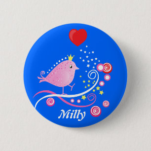 Birdy Vector Swirl - Bird Button