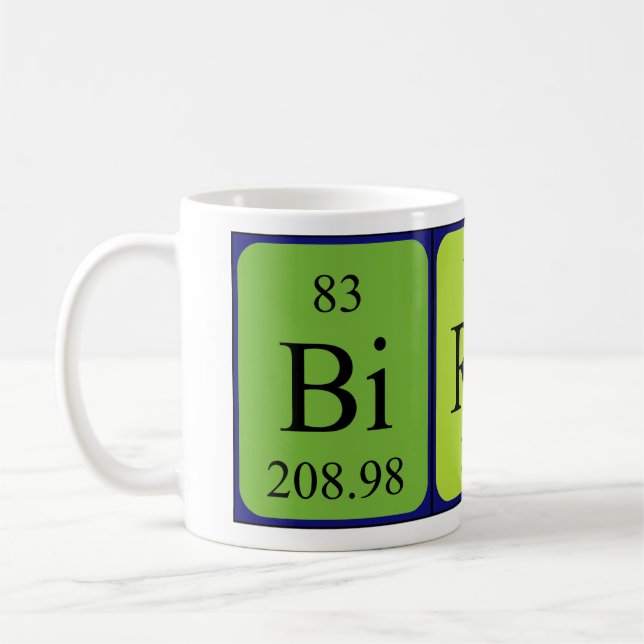 Birgir periodic table name mug (Left)