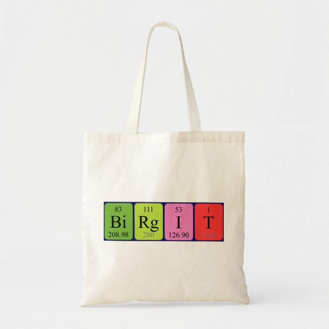 Birgit periodic table name tote bag (Front)