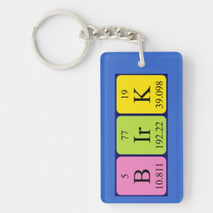Birk periodic table name keyring