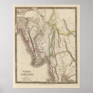 Birmah, Anam, Siam, Thailand Poster