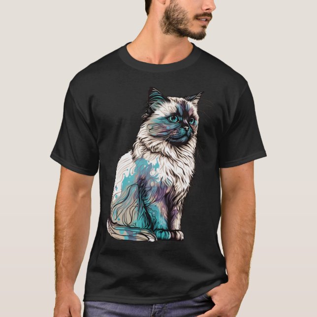 Birman Cat Breed Colourful Mum Lady T-Shirt (Front)