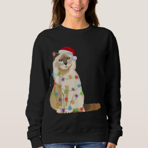 Birman Cat Christmas Lights Xmas Cat Lover Santa H Sweatshirt