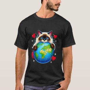 Birman Cat Earth Day Hug Love Owner Planet Lover P T-Shirt