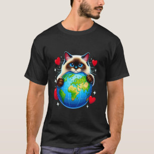 Birman Cat Earth Day Hug Love Owner Planet Lover P T-Shirt
