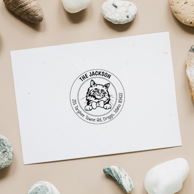 Birman Cat Family Return Address  Rubber Stamp (Creator Uploaded)