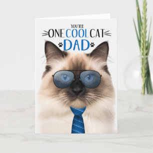 Birman Cat Father's Day One Cool Cat Holiday Card