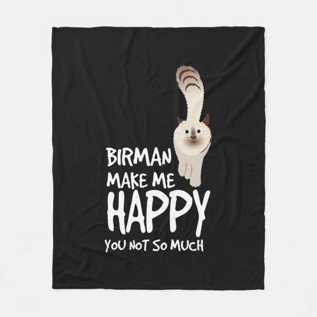 Birman Cat Fleece Blanket (Front)
