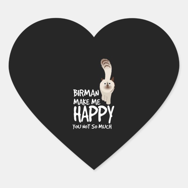 Birman Cat Heart Sticker (Front)