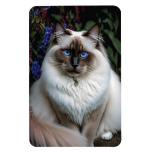 Birman Cat in the Garden Magnet