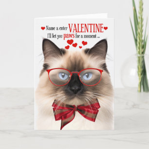 Birman Cat Lover Feline Humour Valentine's Day Holiday Card