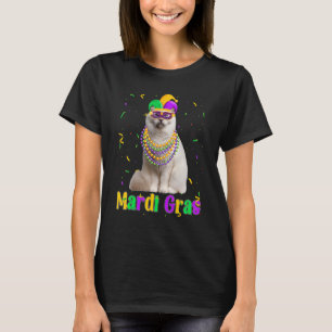 Birman Cat Mardi Gras Meowdi Gras Kitten Mask T-Shirt