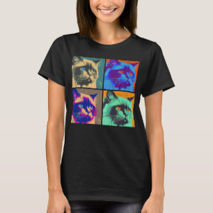 Birman Cat Pop Illustration Colourful Animal Women T-Shirt