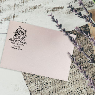 Birman Cat Return Address Pet  Rubber Stamp