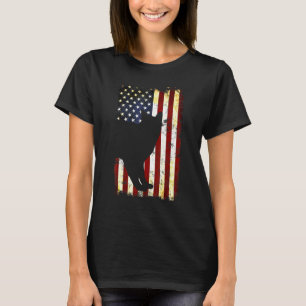 Birman Cat Silhouette American Flag 4th Of July T-Shirt