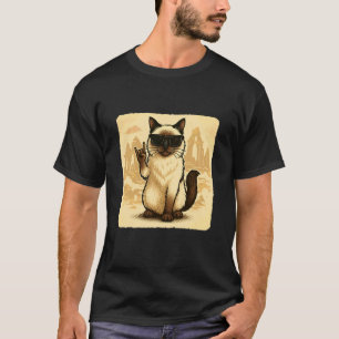 Birman Cat Sunglasses Rock Music Funny Retro T-Shirt