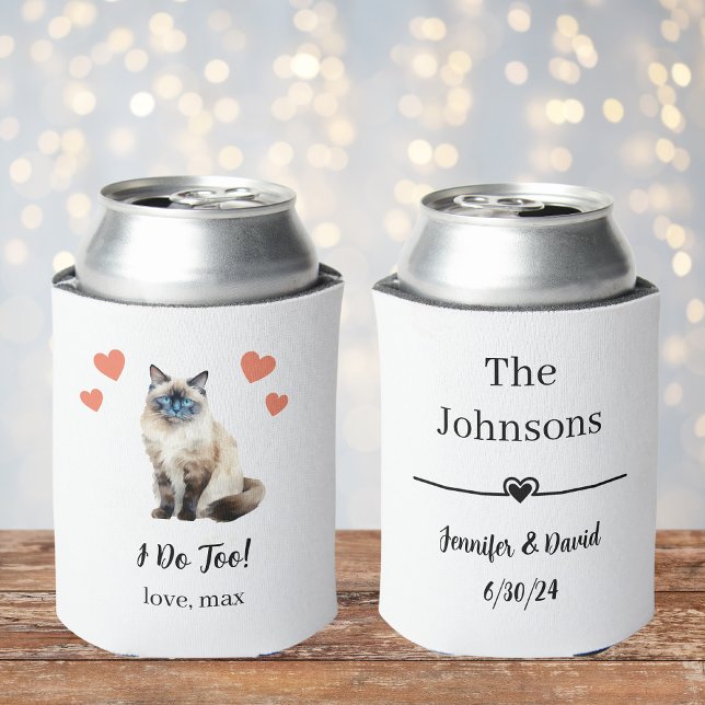 Birman Cat Wedding Can Cooler Favour (Creator Uploaded)