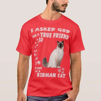 Birman Kitten Saying Mum Dad Costume, Cute Sacred  T-Shirt