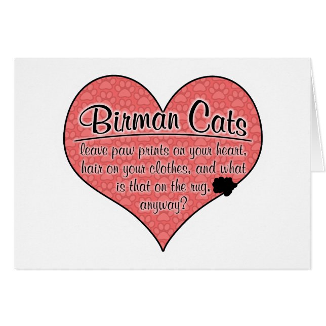 Birman Paw Prints Cat Humour (Front Horizontal)
