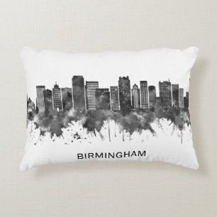Birmingham Alabama Skyline BW Decorative Cushion