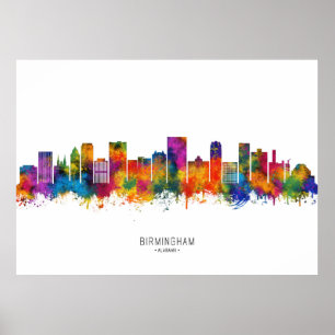 Birmingham Alabama Skyline Poster