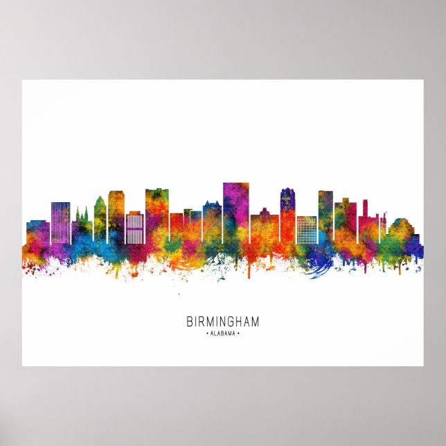 Birmingham Alabama Skyline Poster (Front)
