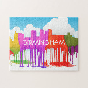 BIRMINGHAM ALABAMA SKYLINE - PUDDLES - JIGSAW PUZZLE