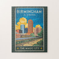 Birmingham Alabama Travel Art Vintage