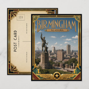 Birmingham Alabama Vintage Art Deco Golden Age Postcard