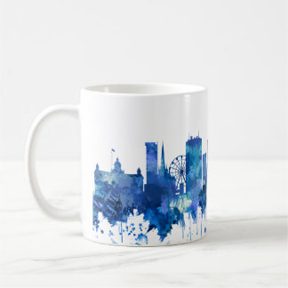 Birmingham England Skyline Blue Coffee Mug