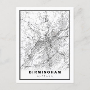 Birmingham Map Postcard