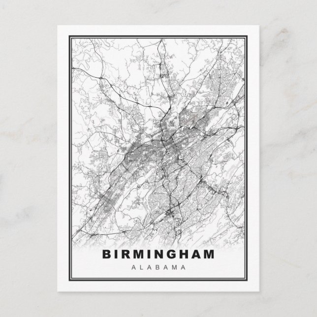Birmingham Map Postcard (Front)