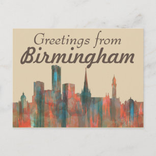 BIRMINGHAM UK SKYLINE POSTCARD