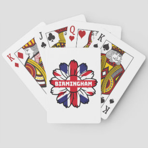 Birmingham Union Jack Sunflower British Pride Playing Cards