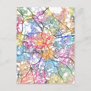 Birmingham United Kingdom City Map Postcard