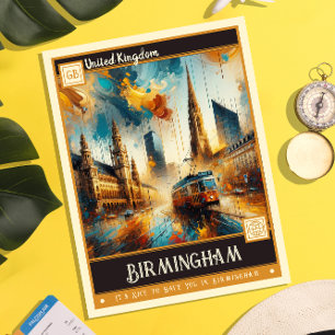 Birmingham, United Kingdom   Vintage Painting Postcard