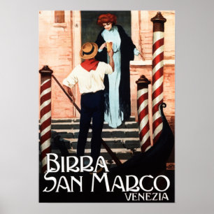 BIRRA SAN MARCO VENICE Italian Vintage Beer Poster