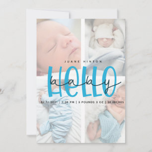 birth annoucement caed 4 photo collage card