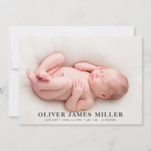 Birth Announcement Card Baby Announcement Photo