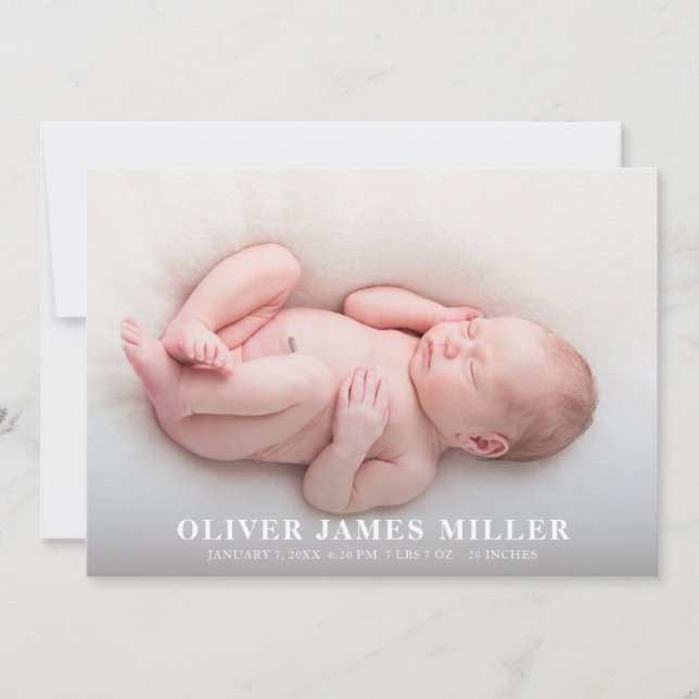  Birth Announcement Card Baby Announcement Photo (Front)