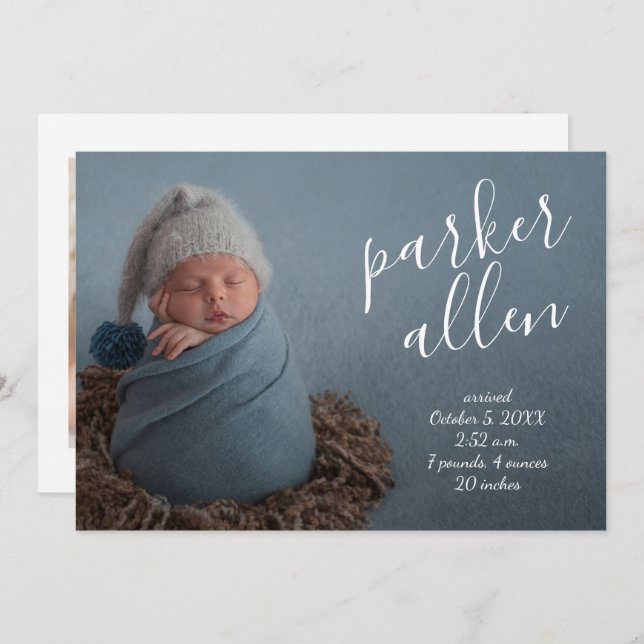 Birth Announcement Card Newborn Announcement (Front/Back)