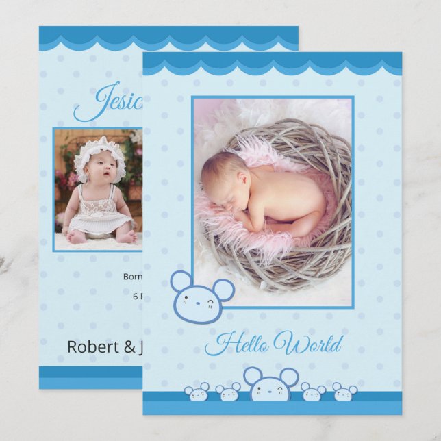 Birth Announcement Card Template (Front/Back)