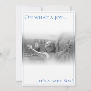 Birth announcement card with baby