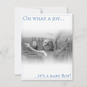 Birth announcement card with baby