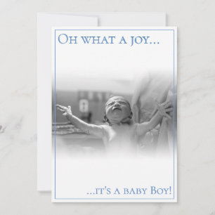 Birth announcement card with baby