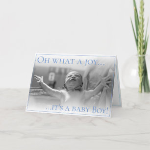 Birth announcement card with baby