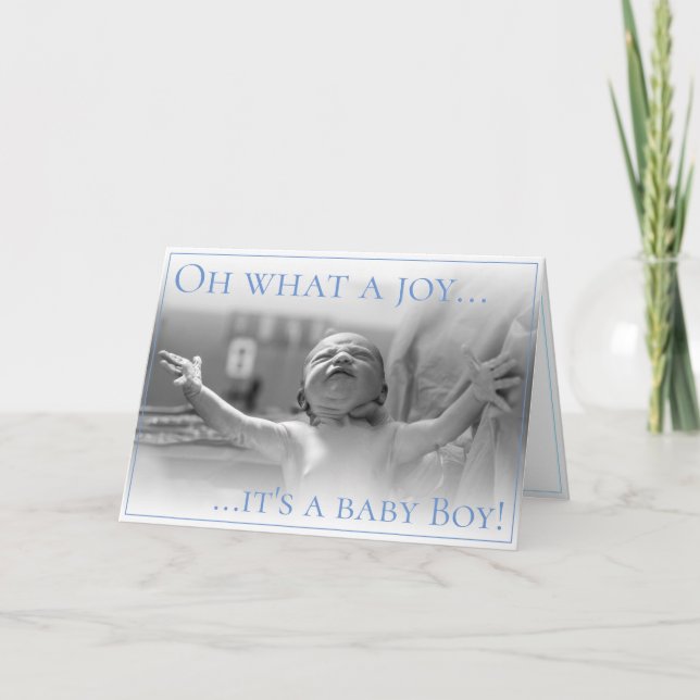 Birth announcement card with baby (Front)
