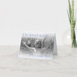 Birth announcement card with baby