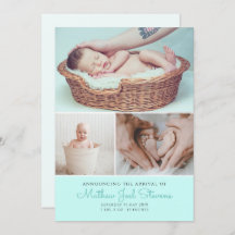 Birth announcement cards baby boy photos thank you