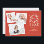 Birth Announcement Christmas Card<br><div class="desc">This Christmas birth announcement features three photos of your new baby alongside hand lettered greeting of "Our most Wonderful Christmas so far" - personalise the colours to match your newborn photos! This card is perfect for celebrating baby's first Christmas or a new addition to the family.</div>
